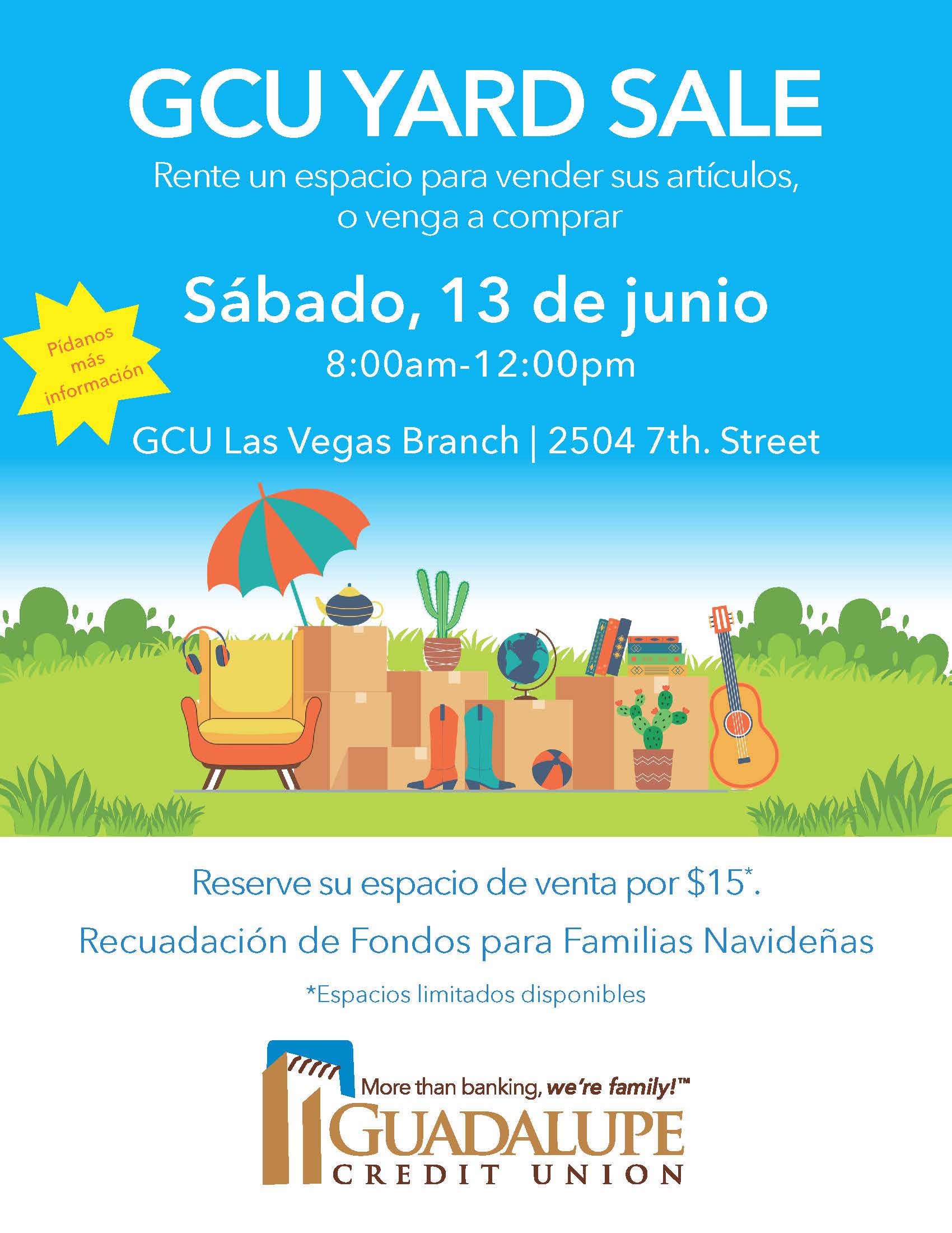 GCU Yard Sale - 13 de Junio 8:00AM-12:00PM